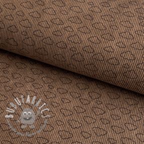 Velluto a coste STRETCH Little clouds taupe