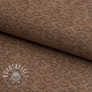 Velluto a coste STRETCH Little clouds taupe