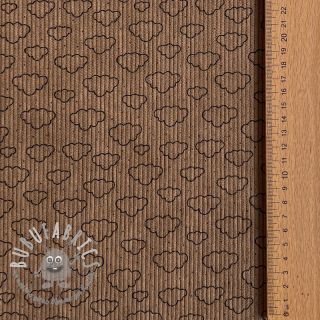Velluto a coste STRETCH Little clouds taupe