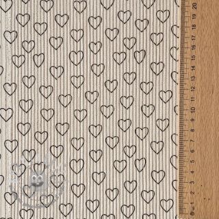 Velluto a coste STRETCH Little love light sand