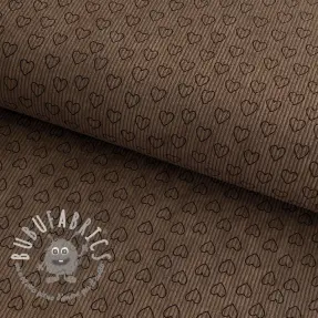 Velluto a coste STRETCH Little love taupe