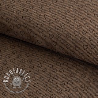 Velluto a coste STRETCH Little love taupe