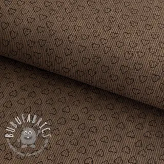 Velluto a coste STRETCH Little love taupe