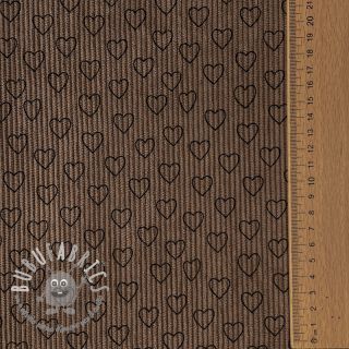 Velluto a coste STRETCH Little love taupe