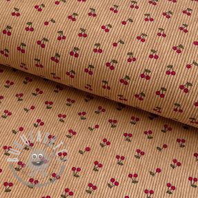 Velluto a coste STRETCH Little cherry sand