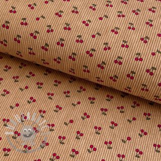 Velluto a coste STRETCH Little cherry sand