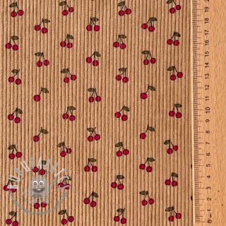 Velluto a coste STRETCH Little cherry sand