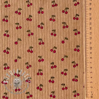 Velluto a coste STRETCH Little cherry sand