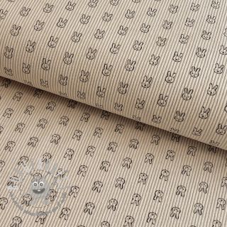 Velluto a coste STRETCH Little bunny light sand