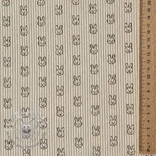 Velluto a coste STRETCH Little bunny light sand