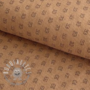 Velluto a coste STRETCH Little bunny sand