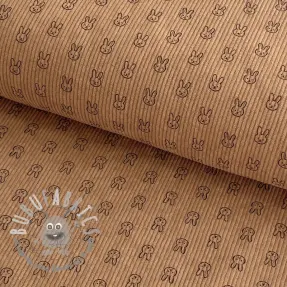 Velluto a coste STRETCH Little bunny sand