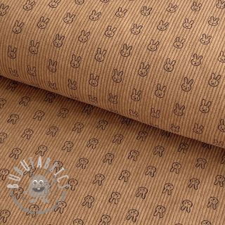 Velluto a coste STRETCH Little bunny sand