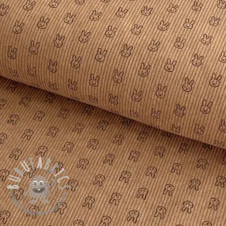 Velluto a coste STRETCH Little bunny sand