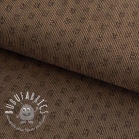 Velluto a coste STRETCH Little bunny taupe