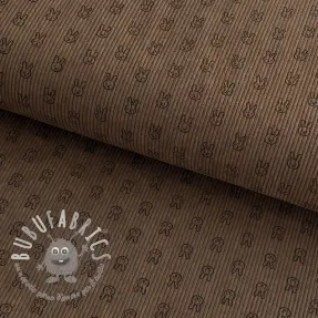 Velluto a coste STRETCH Little bunny taupe