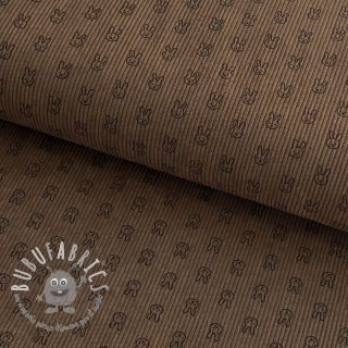 Velluto a coste STRETCH Little bunny taupe