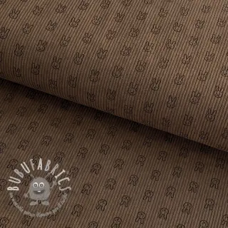 Velluto a coste STRETCH Little bunny taupe