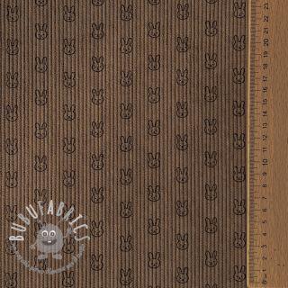 Velluto a coste STRETCH Little bunny taupe