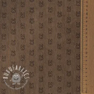 Velluto a coste STRETCH Little bunny taupe