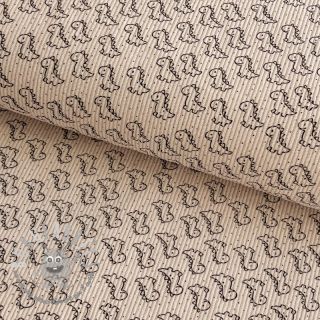 Velluto a coste STRETCH Little dino light sand