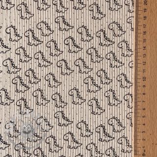 Velluto a coste STRETCH Little dino light sand