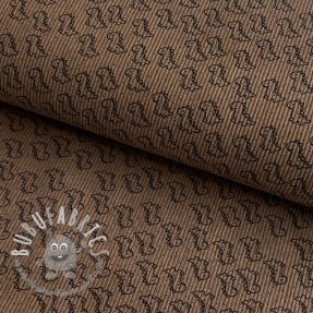 Velluto a coste STRETCH Little dino taupe
