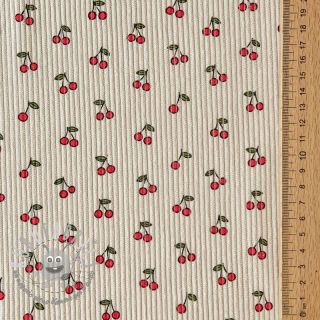 Velluto a coste STRETCH Little cherry light sand