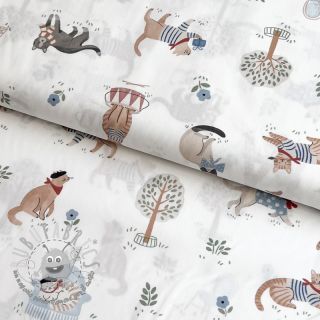 Tessuto di cotone Vive la France design A digital print