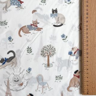 Tessuto di cotone Vive la France design A digital print