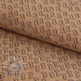 Velluto a coste STRETCH Little dino sand