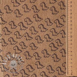 Velluto a coste STRETCH Little dino sand