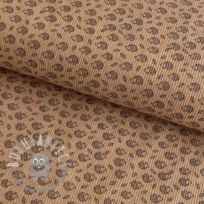Velluto a coste STRETCH Little hedgehog sand