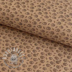 Velluto a coste STRETCH Little hedgehog sand