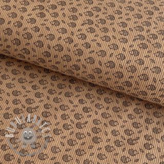 Velluto a coste STRETCH Little hedgehog sand