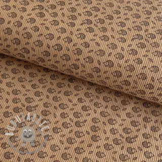 Velluto a coste STRETCH Little hedgehog sand