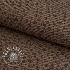 Velluto a coste STRETCH Little hedgehog taupe