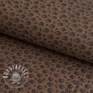 Velluto a coste STRETCH Little hedgehog taupe