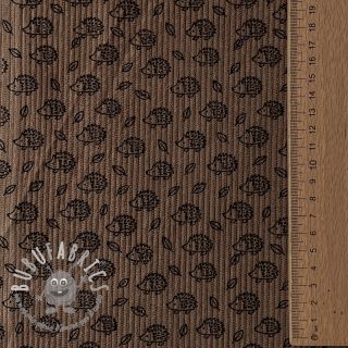Velluto a coste STRETCH Little hedgehog taupe