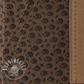 Velluto a coste STRETCH Little hedgehog taupe