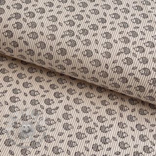 Velluto a coste STRETCH Little hedgehog light sand