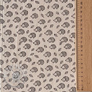 Velluto a coste STRETCH Little hedgehog light sand