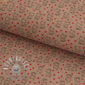 Velluto a coste STRETCH Little foxes sand