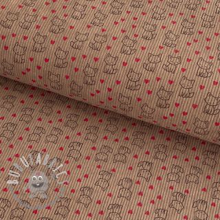 Velluto a coste STRETCH Little foxes sand