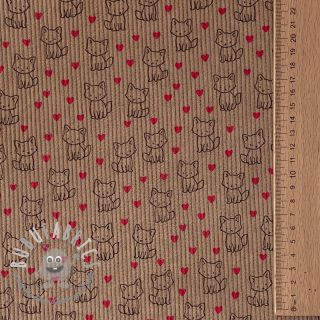 Velluto a coste STRETCH Little foxes sand