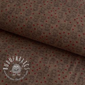 Velluto a coste STRETCH Little foxes taupe