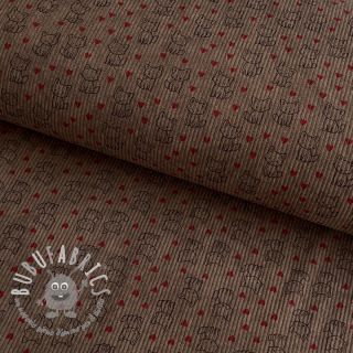 Velluto a coste STRETCH Little foxes taupe