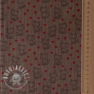 Velluto a coste STRETCH Little foxes taupe