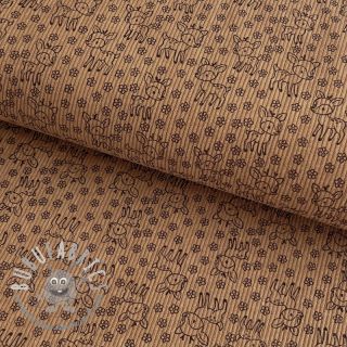 Velluto a coste STRETCH Little deer sand