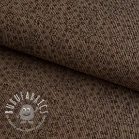 Velluto a coste STRETCH Little deer taupe